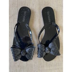 MINI HELISHA Bow Harmonic Flip Flops Sandals Black US 8
